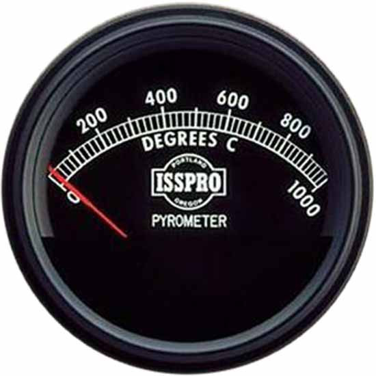 Isspro 3 Inch Type J Pyrometer 0-1000F W/ Black Bezel, Black Face, Red Pointer