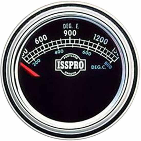 Isspro 2-1/16 Inch Pyrometer Kit 300-1500F W/ Chrome Bezel, Black Face, Red Pointer, 10 Ft. Wiring