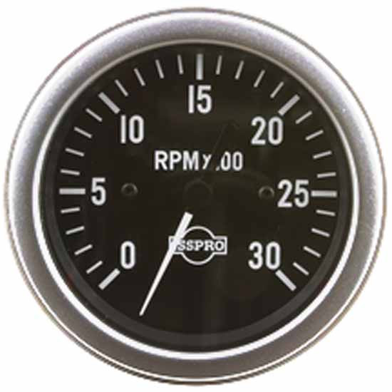 Isspro 3.375 Inch Ignition Tachometer Gauge 0-3K W/ Black Face, White Pointer, Chrome Bezel