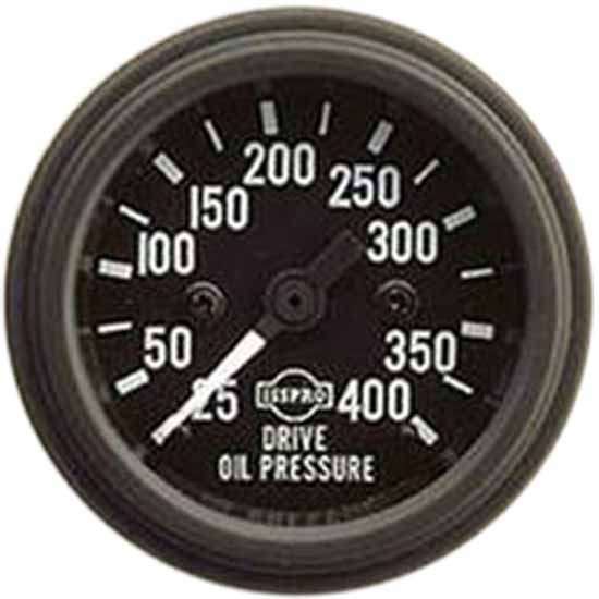 Isspro 2-1/16 Inch Mechanical Drive Oil Pressure Gauge 25-400 PSI W/ Black Face, White Pointer, Black Bezel
