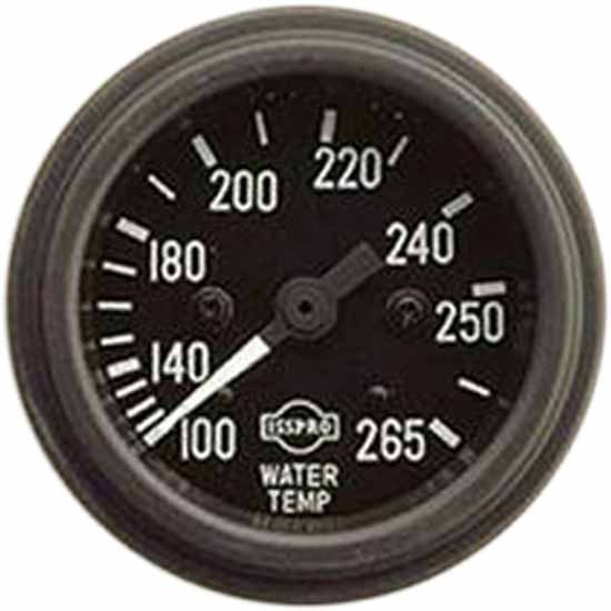 Isspro 2-1/16 Inch Mechanical Water Temperature Gauge 100-265F W/ 120 Inch Capillary, Black Face, White Pointer, Black Bezel