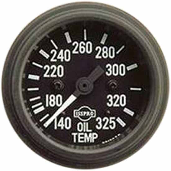 Isspro 2-1/16 Inch Mechanical Oil Temperature Gauge 140-325F W/ 144 Inch Capillary, Black Face, White Pointer, Black Bezel
