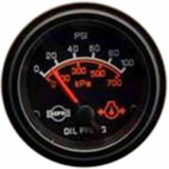 Isspro 2-1/16 Inch Electric Oil Pressure Gauge 0-100 PSI, 0-700 KPA W/ Red Pointer, Black Bezel