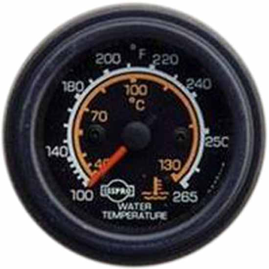 Isspro 2-1/16 Inch Mechanical Water Temperature Gauge 100-265F W/ 144 Inch Capillary, Black Face, Red Pointer, Black Bezel
