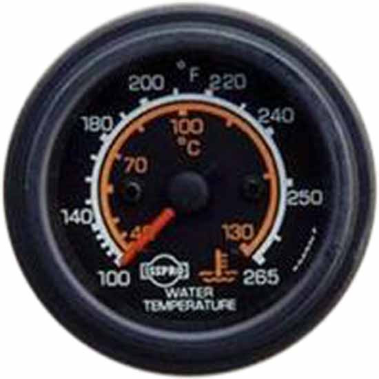Isspro 2-1/16 Inch Mechanical Water Temperature Gauge 100-265F W/ 120 Inch Capillary, Black Face, Red Pointer, Black Bezel
