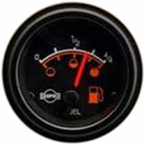24V Fuel Level Gauge 240-33 Ohms W/ Black Face, Red Pointer, Black Bezel