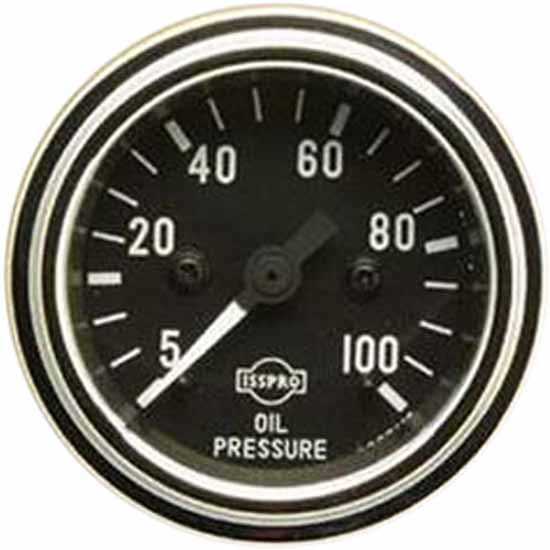 Isspro 2 Inch Chrome Mechanical Oil Pressure Gauge 0-100 PSI