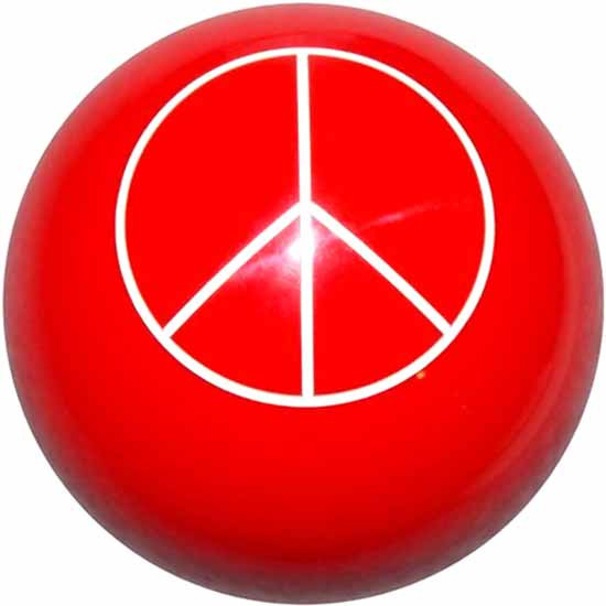 2.125 Inch Red Peace Sign Brake Knob For Threaded Dash Air Brake Valve