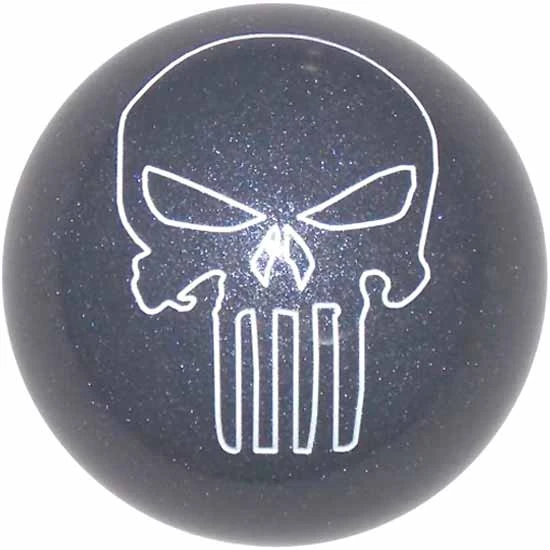 2.125 Inch Carbon Graphite Gloss Punisher Skull Brake Knob For Threaded Dash Air Brake Valve