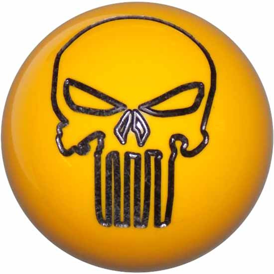 2.125 Inch Yellow Punisher Skull Brake Knob- Threaded