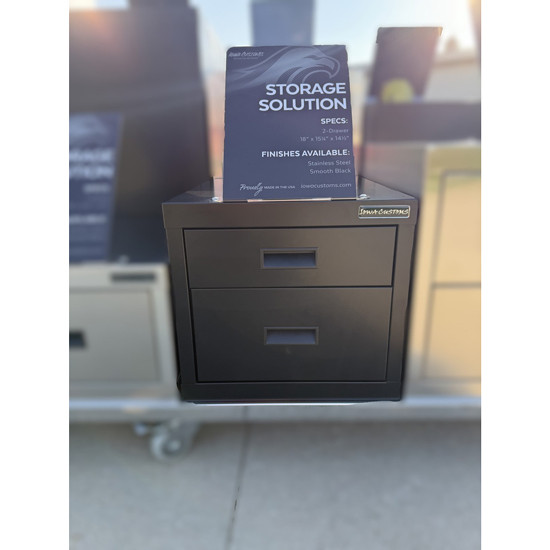 Universal 14 X 15.25 Inch Gloss Black 2 Drawer Storage Solution
