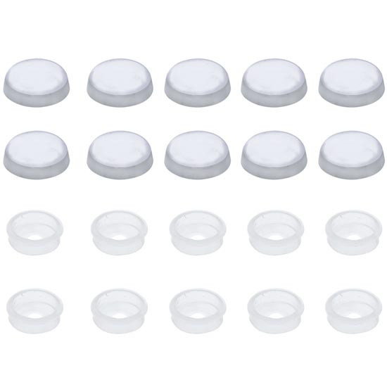 Chrome Snap On  Screw Covers Size 14 - 10 Pack