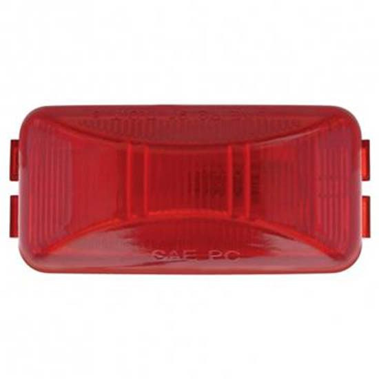 Rectangular Clearance Marker Utility Light W/ Black Bracket - Red Lens