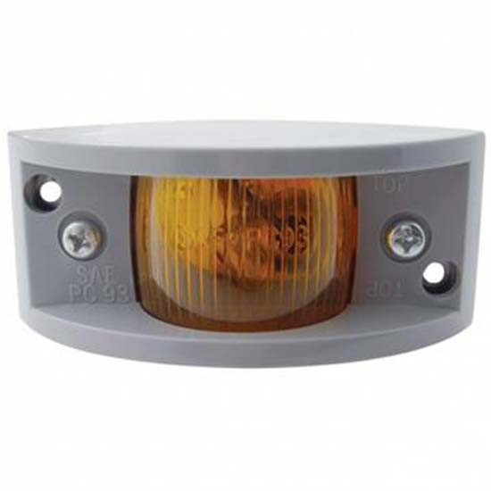 Narrow Rail Clearance Marker Light W/ Gray Molded Plastic Housing - Amber Lens