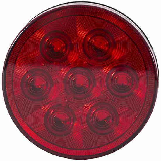4 Inch Round 7 Diode Red LED Stop/Turn/Tail Light