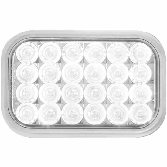 24 Diode Rectangular Pearl White LED Clear Lens Back-Up Light