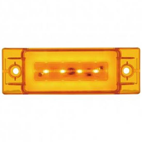 16 LED Rectangular Glo-Light Clearance Marker Light, 11/16 Inch - Amber LED / Amber Lens