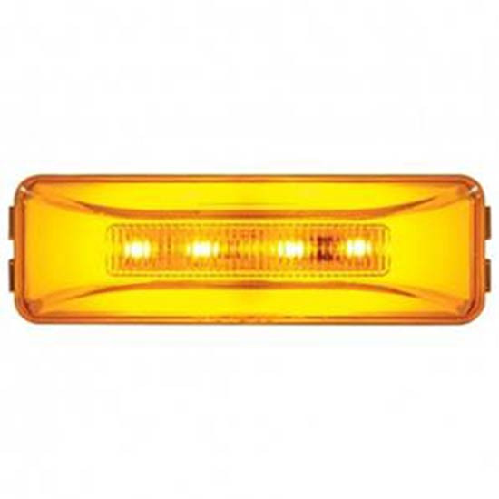 10 LED Rectangular Glo-Light Clearance / Marker - Amber LED/ Amber Lens