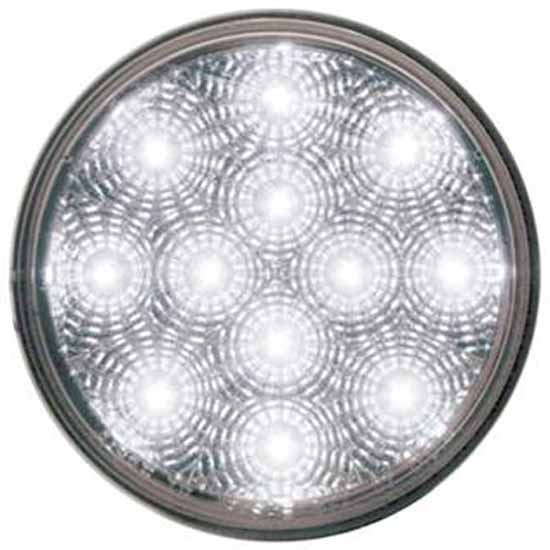 12 LED 4 Inch Reflector Aux. Utility Rnd Light - White LED / Clear Lens