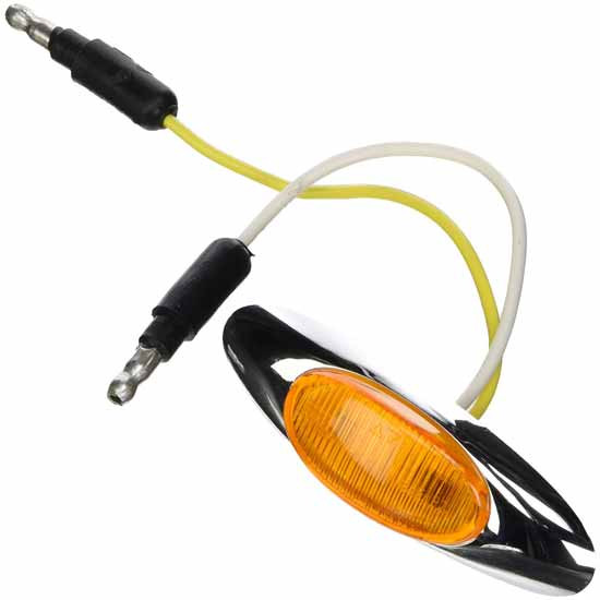 Grote Micro Nova Amber LED Clearance Marker Light & Chrome Bezel