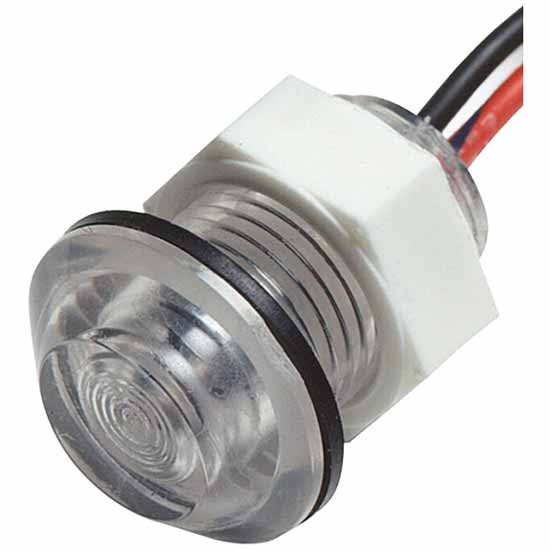 1 Diode Bulkhead Light - Amber LED/ Clear Lens