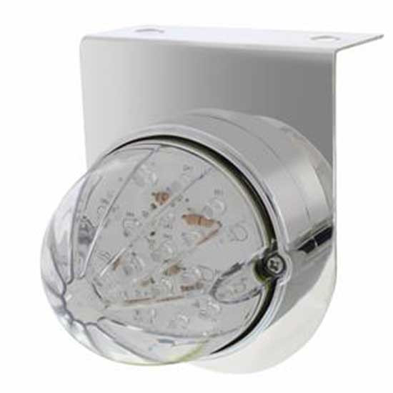 Stainless Light Bracket W/19 LED Bullet Style Grakon 1000 Light - Amber LED/ Clear Lens