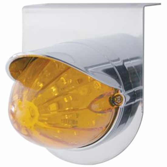 Stainless Light Bracket W/19 LED Watermelon Light And Visor - Amber LED/ Amber Lens
