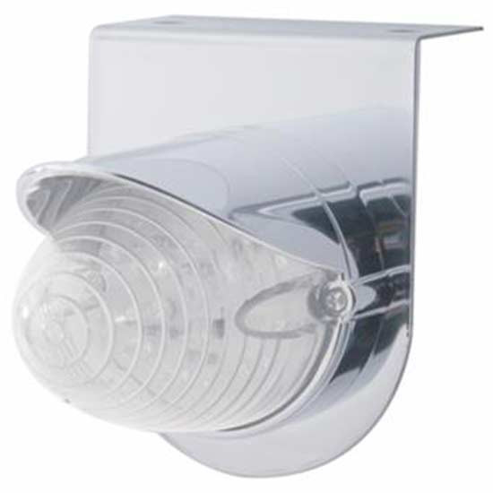 Stainless Light Bracket W/19 LED Beehive Light And Visor - Amber LED/ Clear Lens