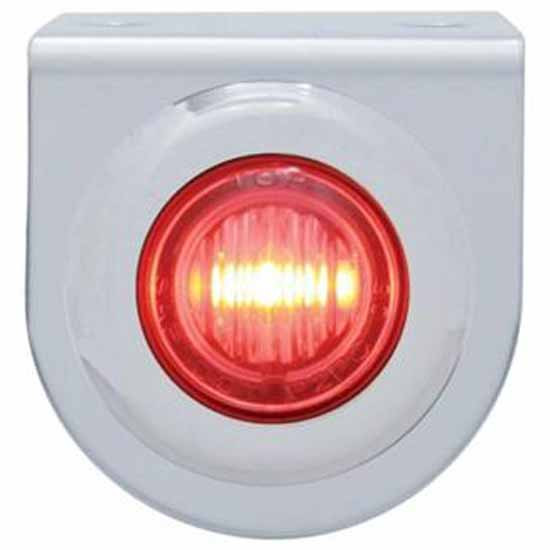 Stainless Light Bracket W/3 LED Mini Light - Red LED/ Red Lens