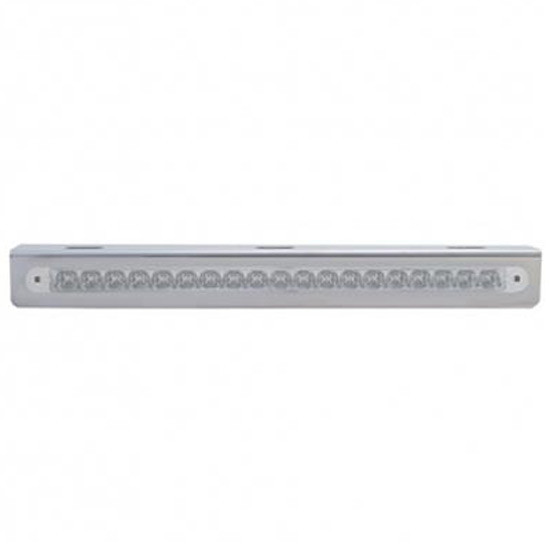 12-3/4 Inch Stainless Light Bracket W/ 19 LED 12 Inch Light Bar - Red LED/ Clear Lens