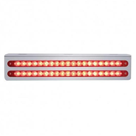 12.75 Inch Stainless Light Bracket With Two 19 LED 12 Inch Light Bars Red LED Red Lens