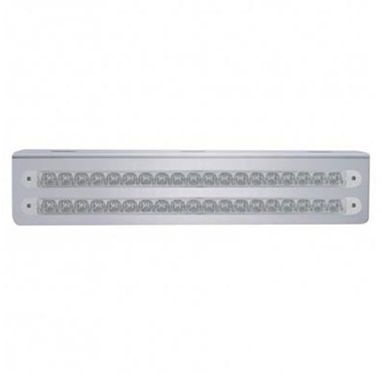12.75 Inch Stainless Light Bracket With Two 19 LED 12 Inch Light Bars Red LED Clear Lens