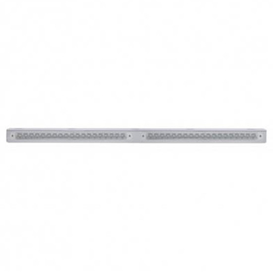 25.3125 Inch Stainless Light Bracket With Two 19 LED 12 Inch Light Bars Red LED Clear Lens