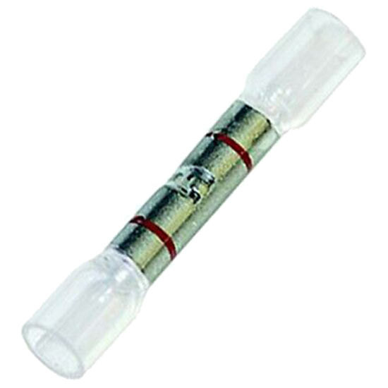 22-18 AWG Clear W/ Red CS Heat Shrink Butt Connector - 10 PCS