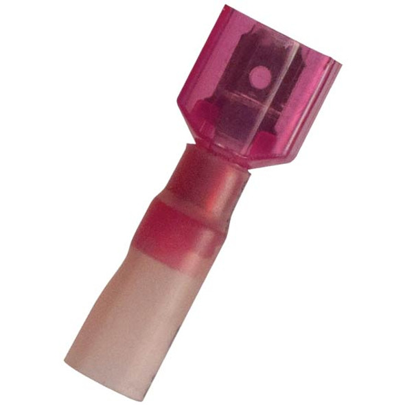 22-18 AWG Red CS Heat Shrink Push On Male Disconnect, .250 Tab - 10 Pack 22-18 AWG Red CS Heat Shrink Push On Male Disconnect, .250 Tab - 10 Pack