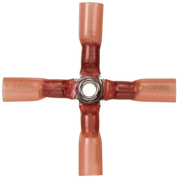 22-18 AWG Red 4-Way Crimp Seal Heat Shrink Connector - 5 PCS 22-18 AWG Red 4-Way Crimp Seal Heat Shrink Connector - 5 PCS