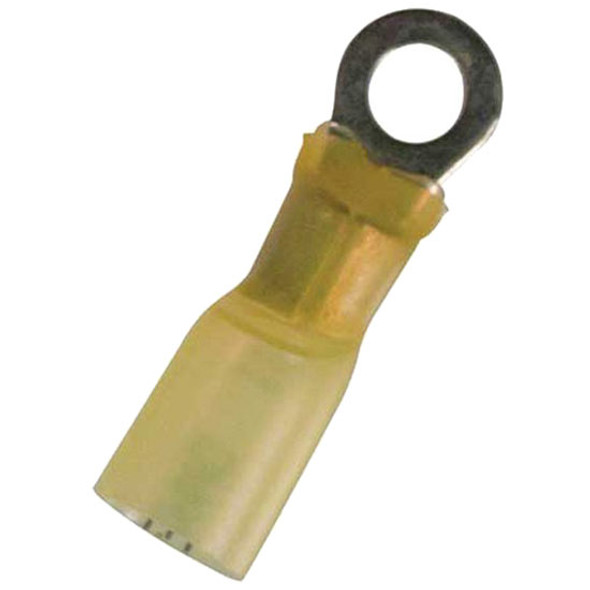 12-10 AWG Yellow Heat Shrink Ring Terminal For 1/4 Inch Stud - 4 Pack 12-10 AWG Yellow Heat Shrink Ring Terminal For 1/4 Inch Stud - 4 Pack