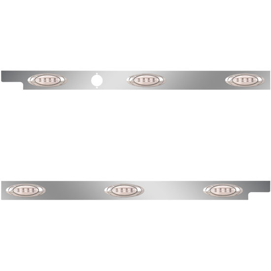 2.5 Inch Stainless Steel Cab Panels W/ 6 Amber/Clear P1 LEDs W/ 1 Hole For Block Heater For Peterbilt 567 115BBC SFA