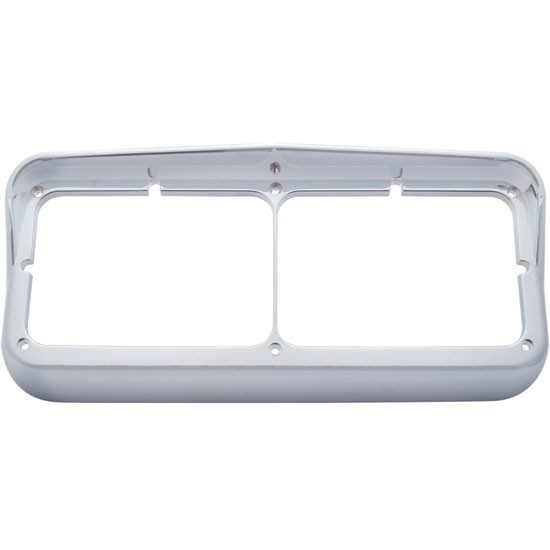 Peterbilt, Kenworth, Freightliner, Western Star Chrome Dual Rectangular Headlight Bezel W/ Visor