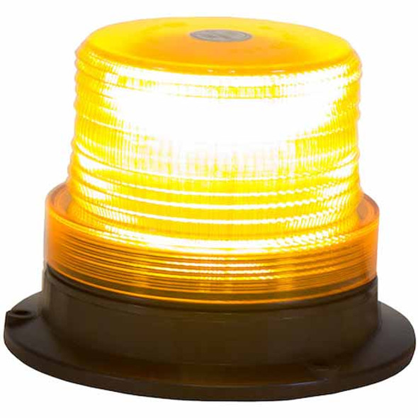 5 Inch Wide Amber LED Beacon Light W/ 8 Flash Patterns, 10 Foot Cord W/ Accessory Power Plug