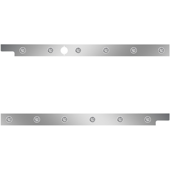 2.5 Inch SS Cab Panels W/ 12 Amber/Clear 3/4 Inch Round LEDs W/ 1 Hole For Block Heater For Peterbilt 567 115BBC SFA