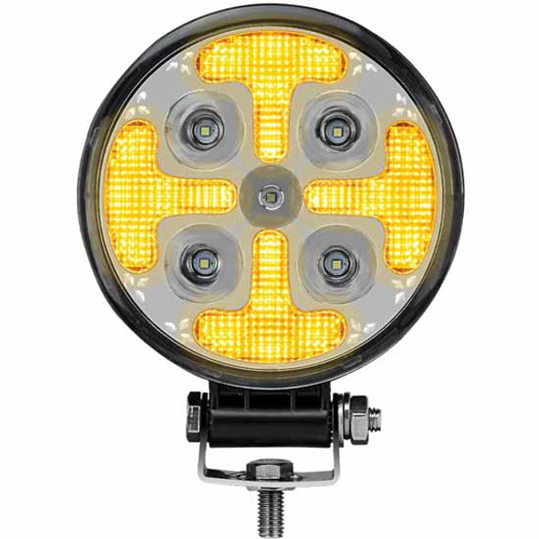 4.578 Inch Round 5 Diode Spot, 20 Diode Strobe Amber LED Spot Light Work Lamp 4.578 Inch Round 5 Diode Spot, 20 Diode Strobe Amber LED Spot Light Work Lamp