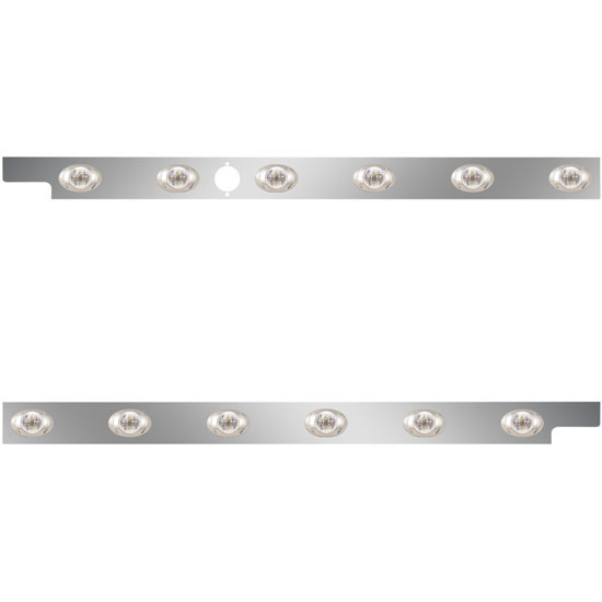 2.5 Inch Stainless Steel Cab Panels W/ 12 Amber/Clear P3 LEDs For Peterbilt 567 121BBC SFA