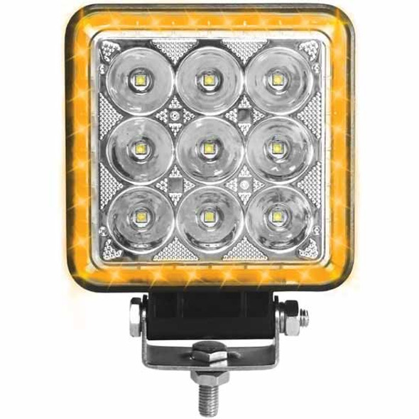 9 Diode White Square Spot Light W/ 360 Degree Amber Strobe 9 Diode White Square Spot Light W/ 360 Degree Amber Strobe