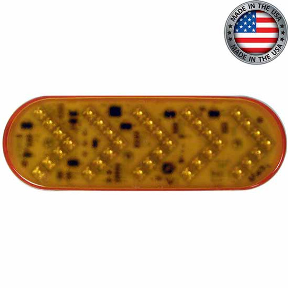 Oval LED Auxiliary Light W/ Sequential Arrow Amber Oval LED Auxiliary Light W/ Sequential Arrow Amber