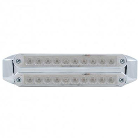 Dual 10 LED 6-1/2 Inch Turn Signal Light Bars - Amber LED/ Clear Lens