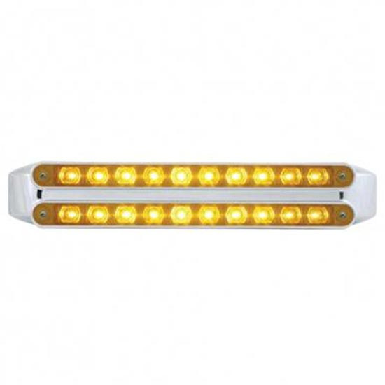 Dual 9 Inch 10 LED Turn Signal Light Bars - Amber LED / Amber Lens