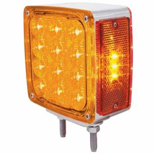 27 LED Double Face Turn Signal Light - Driver - Amber And Red LED/ Amber And Red Lens 27 LED Double Face Turn Signal Light - Driver - Amber And Red LED/ Amber And Red Lens