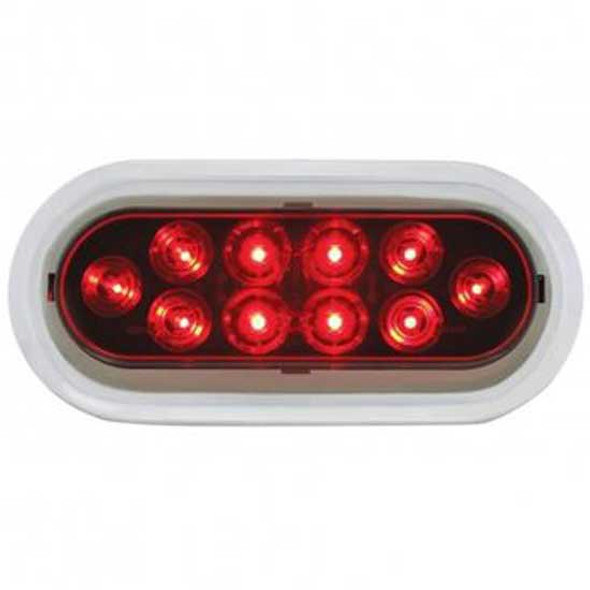 10 LED 6 Inch Oval Stop. Turn And Tail Light W/ Bezel - Red LED/ Red Lens 10 LED 6 Inch Oval Stop. Turn And Tail Light W/ Bezel - Red LED/ Red Lens