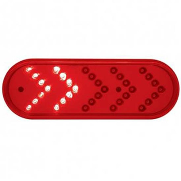 35 LED 6 Inch Oval Sequential Turn Signal Light - Red LED/ Red Lens 35 LED 6 Inch Oval Sequential Turn Signal Light - Red LED/ Red Lens
